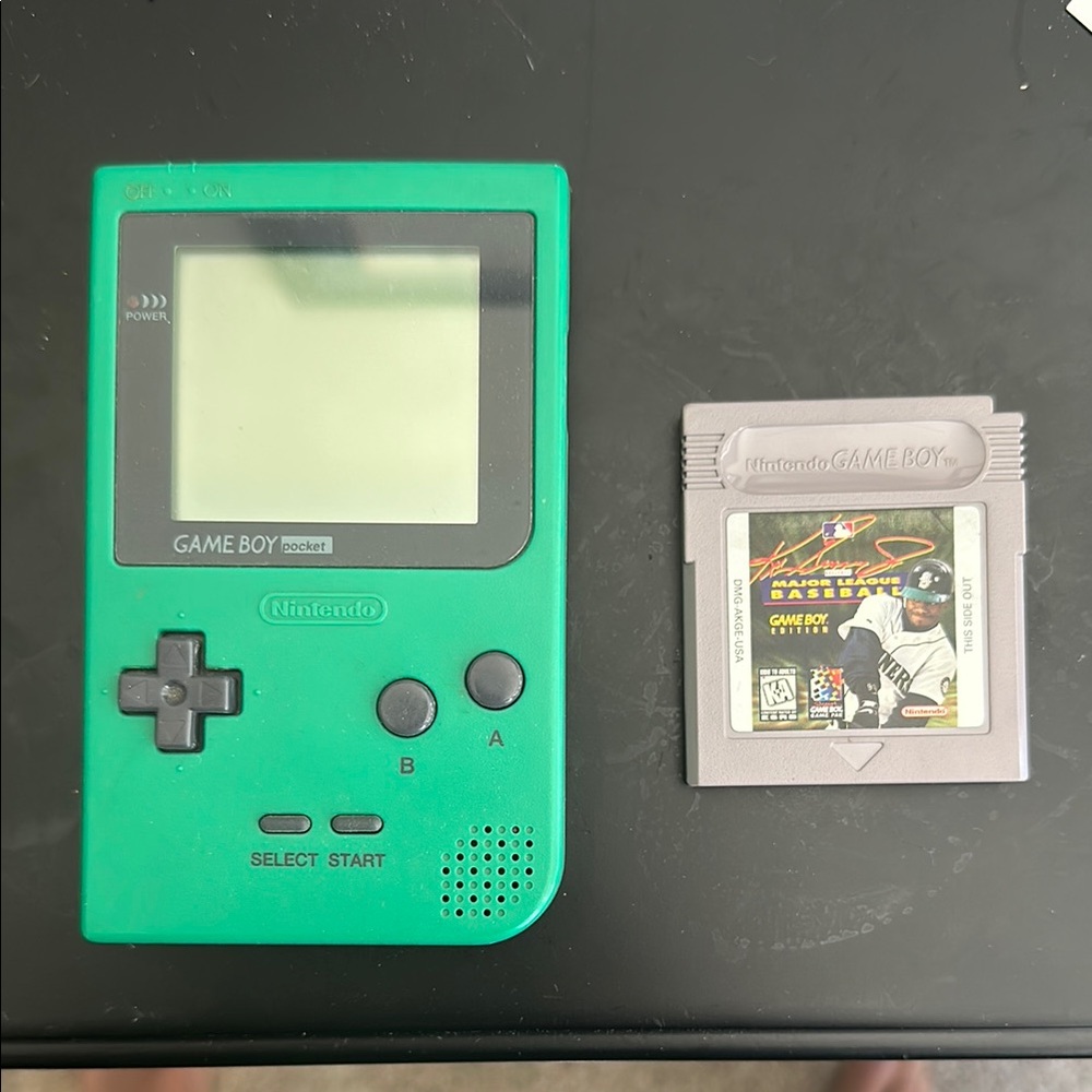 Nintendo Handheld Console Green Classic Gaming with Ken Griffey Jr Baseball Game